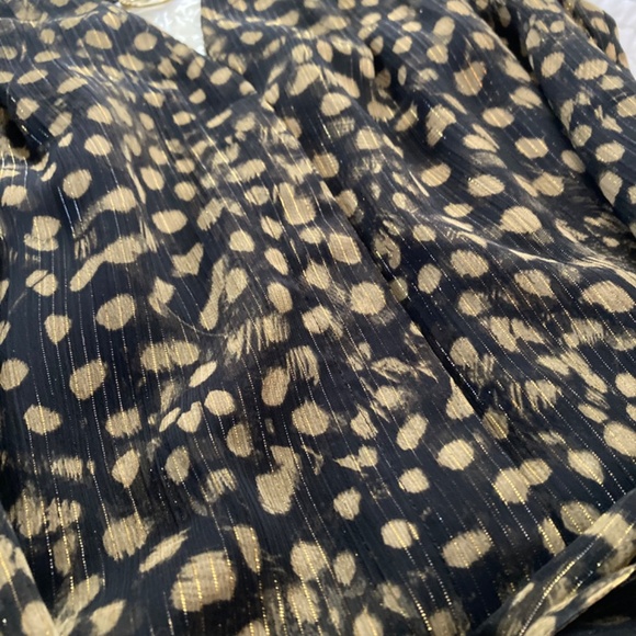 NWT MICHAEL Michael Kors Brown Shimmer Animal Print Jumpsuit Wide Leg Sz XS - Picture 2 of 12